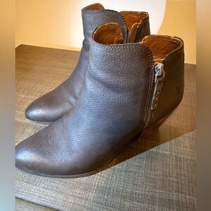 Frye Dark Brown Double Zip Ankle Booties